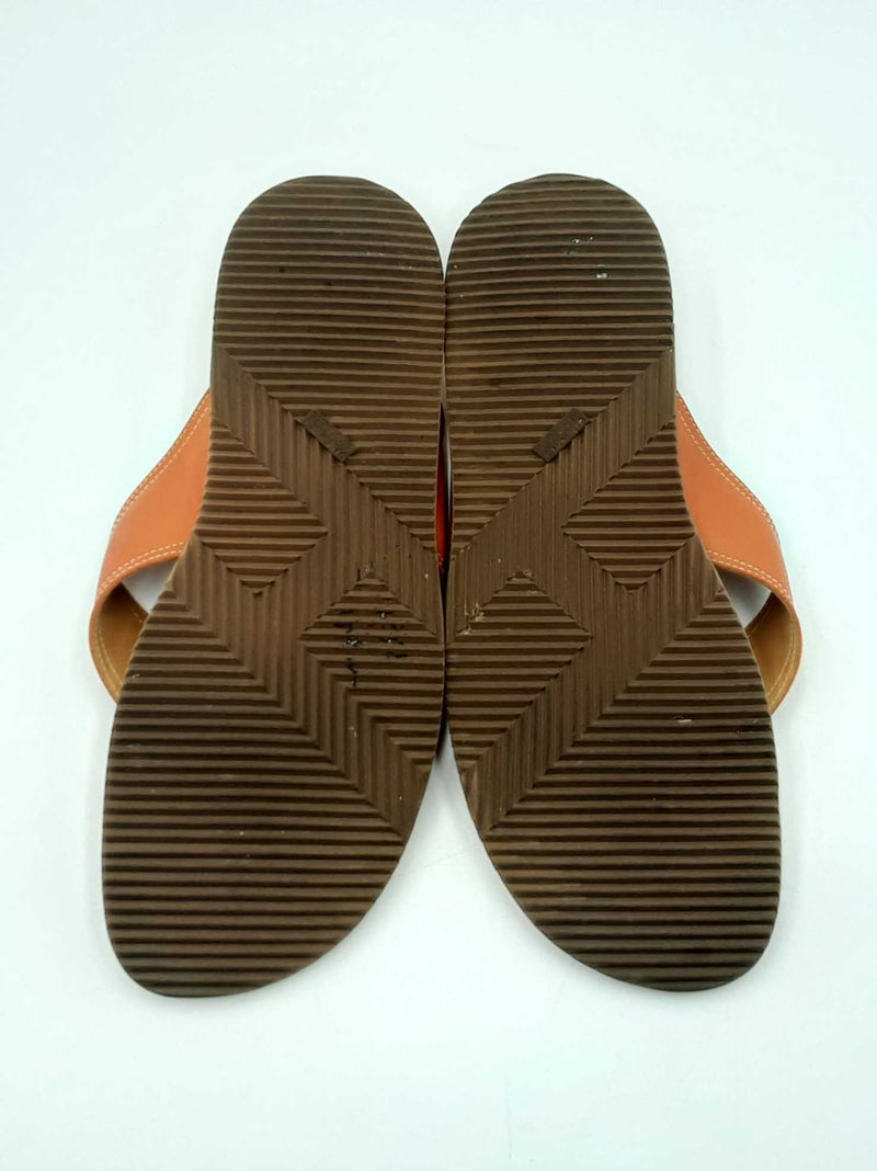 Hermès Thong Sandals In Orange Calfskin Leather Size Eu 45 Us 12 Fw0425pxzdu