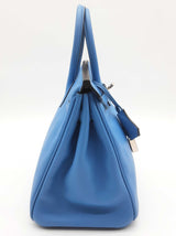 Hermes Birkin 25 Bleu Brighton Blue Swift Palladium Handbag Do1225lrrxzde