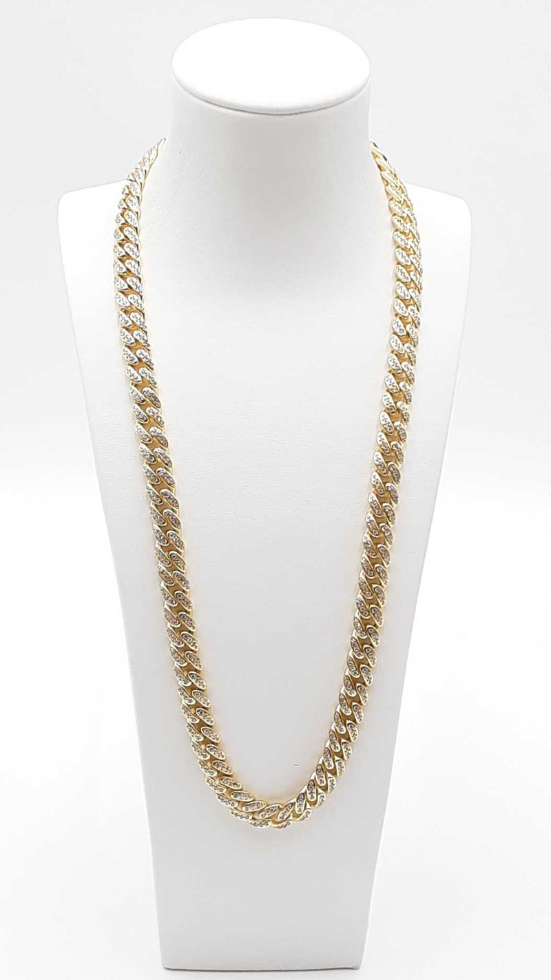 Cuban Link Chain Sterling Silver Cubic Zirconia 22 Inch Ebocrdu 144030001652