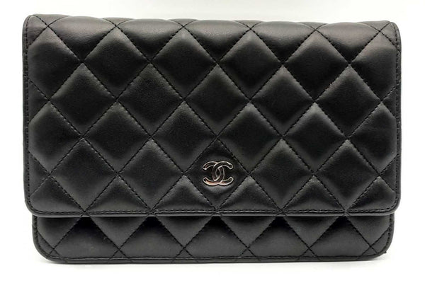 Chanel Quilted Black Leather Wallet On Chain Eb0924lxxzsa