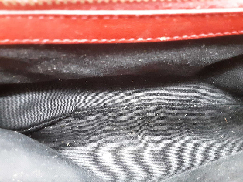 Ysl Yves Saint Laurent Sheepskin Matelasse Monogram Red Crossbody Sd0825ezxde