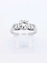 1.2 Cttw Diamond & 14k White Gold Three-stone Ring 3.1 Grams Size 7 Fw0625cxzdu
