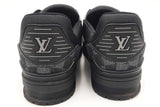 Louis Vuitton Trainer Damier Denim & Black Leather Sneakers Size 9 Eb0226wxzsa