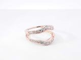 0.24 Cttw Diamond & 14k Rose Gold Chevron Ring Enhancer 4.2g Size 7 Fw0926wlrdu