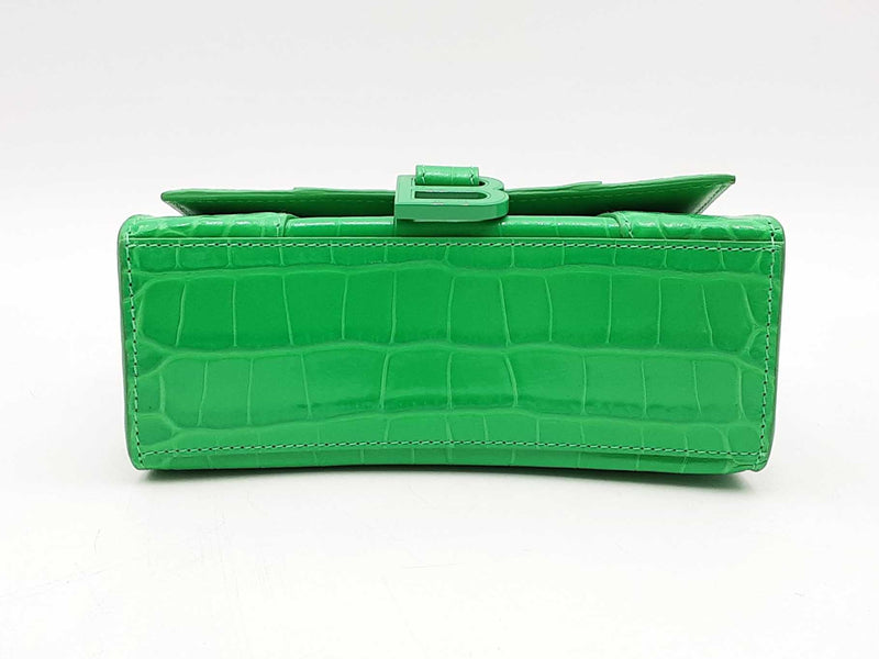 Balenciaga Crocodile Embossed Hourglass Green Handbag Sd0925czxsa