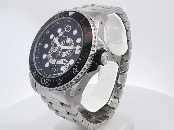 Gucci Dive 45mm Stainless Steel Black Dial Quartz Watch Aa0525oxzsa