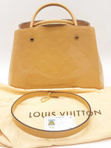 Louis Vuitton Beige Monogram Vernis Montaigne Satchel Top Handle Bag Eb1025crxde