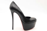 Christian Louboutin Dolly Alta Leather Platform Pumps Size 37.5 Eb1024lrxsa