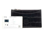 Balenciaga Crocodile-embossed Hourglass Zip Card Wallet Fw1224lrxsa