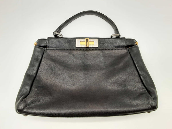 Fendi Peekaboo Iseeu Black Leather Crossbody Bag Do0624pxzde