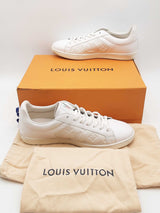 Louis Vuitton Luxemberg Monogram White Leather Sneakers Size 9.5 Eb0925lorsa