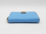 Dooney & Bourke Medium Zip Around Wallet In Sky Blue Saffiano Leather Fw0725pzdu