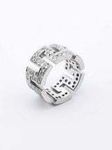 4.32 Cttw Diamond & Platinum Greek Key Eternity Band 14.6 Grams Size 5 Fw0625rzxdu