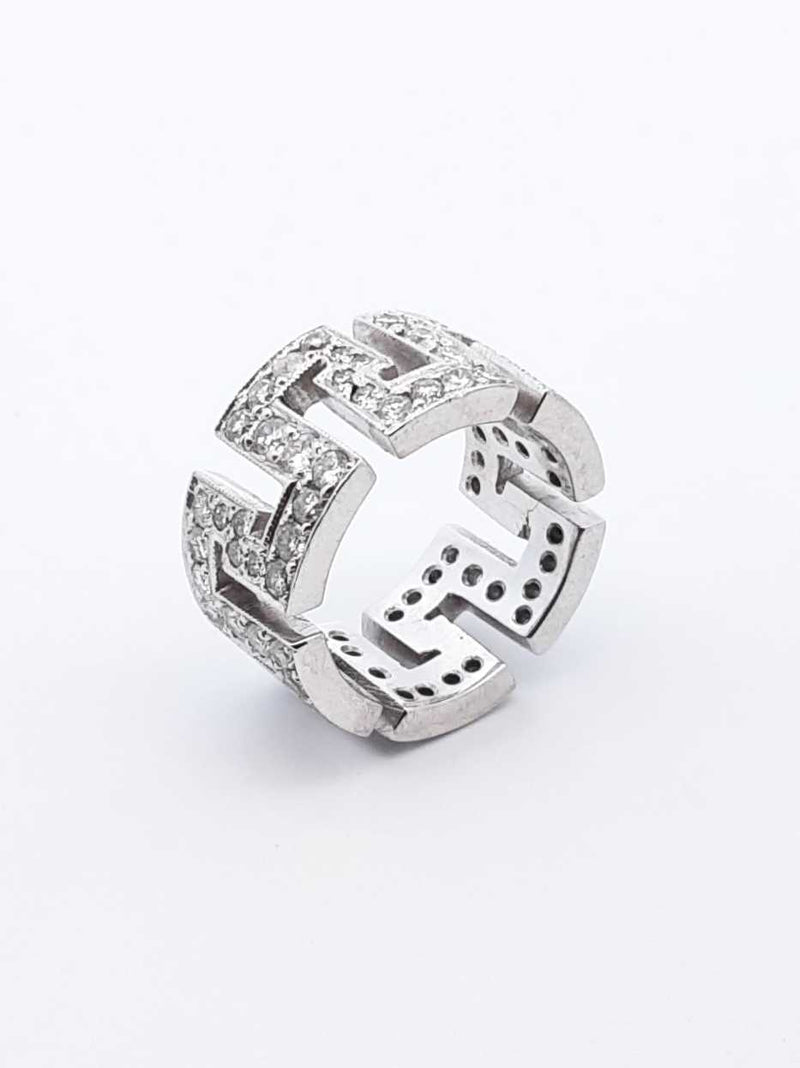 4.32 Cttw Diamond & Platinum Greek Key Eternity Band 14.6 Grams Size 5 Fw0625rzxdu