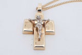 14k Yellow Gold Chain & Crucifix Pendant 13.8 Grams 25 Inch Eb0626orxsa