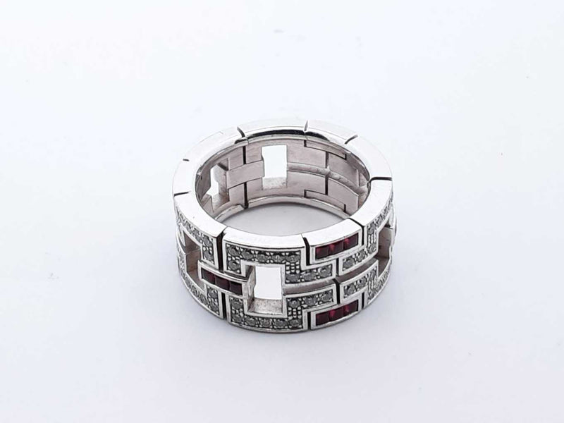 Cartier Le Baiser Du Dragon 18k White Gold Diamond Ruby Ring Size 8 Lh1223epxzde