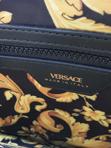 Versace La Medusa Black Leather Wristlet Clutch Eb0826cxzde
