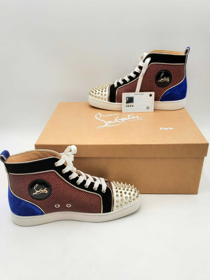 Christian Louboutin Lou Spikes Orlato Flat Mesh Tech Size 40 Sd0425oxzsa