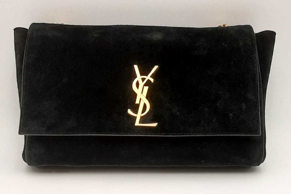 Yves Saint Laurent Kate Reversible Black Suede Crossbody Bag Eb0924lwxzsa