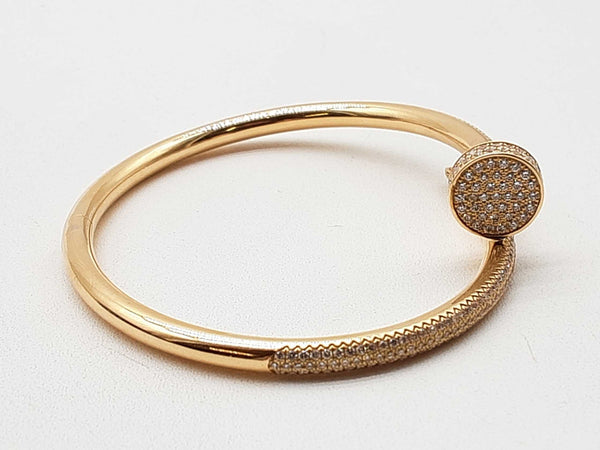 18k Yg 33.6g Diamonds Bangle Bracelet Do0924lrxzxmia