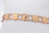 18k Yellow Gold Coin Style Link Bracelet 7.2 Grams 7 Inch Eb0426rrxsa