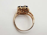 Trio Sapphires 14k Yellow Gold 4.1g Ring 7.5 Do0326wxzde