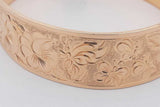 14k Yellow Gold Floral Engraved Bangle Bracelet 40.6 Grams Eb0426ooxzsa