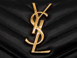 Yves Saint Laurent Ysl Black Chevron Quilted Leather Trifold Wallet Do0426oxzde