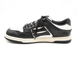 Amiri Skel Low Top Sneakers In Black & White Leather Size Us 11 Fw0126lzxdu