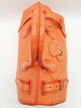 Ralph Lauren Soft Ricky Orange Alligator Leather Handbag Do0526oxzxde