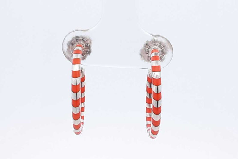 Tiffany & Co. Picasso Palina 925 & Orange Enamel Swirl Hoop Earrings Eb0125lcrdu