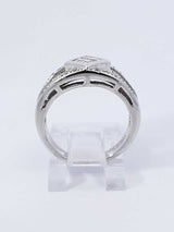 0.27 Cttw Diamond & 14k White Gold Rhombus Ring 5.6 Grams Size 4.5 Fw0925olxdu