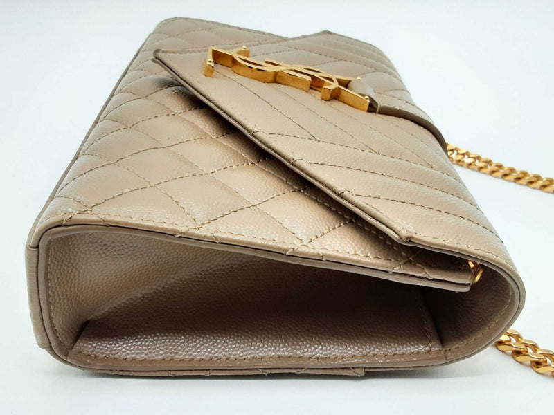 Yves Saint Laurent Envelope Tan Quilted Leather Chain Crossbody Bag Do0824lxzxde