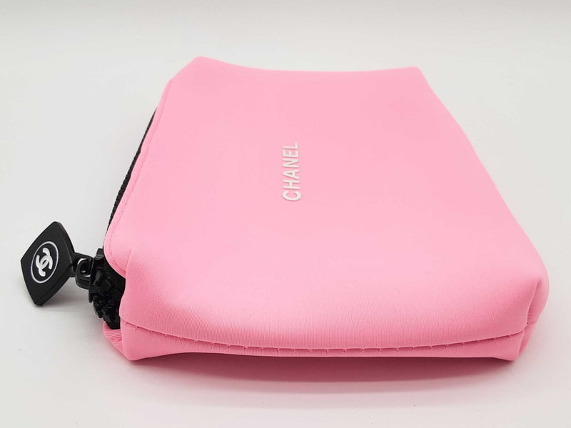 Chanel Vip Neon Pink Neoprene Cosmetic Bag Do0225oxde