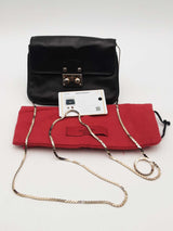 Valentino Garavani Portfolio Black Leather Crossbody Clutch Eb1025lxzsa