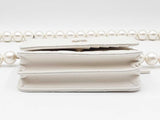 Chanel Mini Wallet On "Maxi Pearls" Chain In White Leather Fw1225srxdu