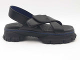 Burberry Pebbled Leather Sandals Black Size 11 Aa0326rzsa