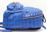 Mcm Stark Visetos Studded Blue Leather Backpack Sd0426orzdu