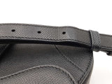 Christian Dior Small Saddle Bag In Black Grained Leather Fw1026erzdu