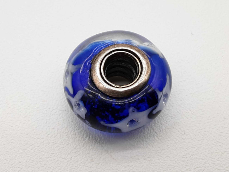 Pandora White Stars Blue Murano Glass 0.925 Silver 3.0g Charm Do0425cde