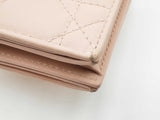 Christian Dior Lady Dior Gardenia Wallet In Pink Cannage Lambskin Fw0626lrxdu