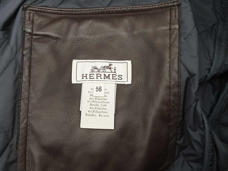 Hermes Quilted Jacket Gray Aa0525lpxzsa