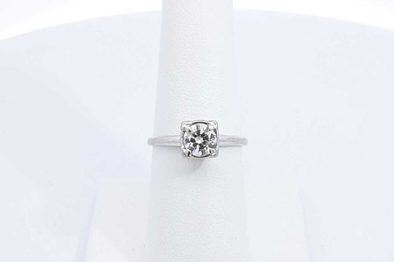 Approx. 0.7ctw Diamond Ring In 14k White Gold 2.3 Grams Size 7 Eb1224rxzdu