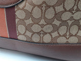 Coach Dempsey 40 Brown Signature Canvas Stripe Large Tote Bag Do1125rxde