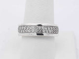 David Yurman Streamline Pave Diamond Two Row 925 Band Ring 9g Sz 8.5 Eb0926rcrsa