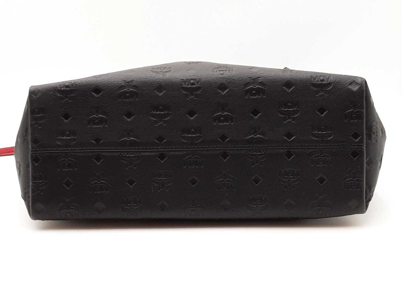 Mcm Klara Shopper Tote In Logo-embossed Black Leather Fw0925wwxdu