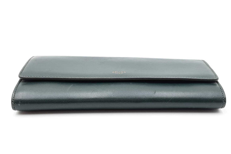 Celine Lambskin Emerald Green Wallet Eb1124lxzdu