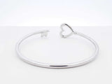 Tiffany & Co. Heart Key Bangle Bracelet In 18k White Gold 6.7 Grams 6 Inch Fw0926crxdu
