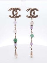 Chanel Faux Pearl, Strass, & Multi-stone Gold-tone Drop Earrings Fw0526lcrdu
