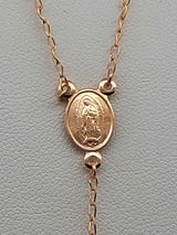 Tri-color 14k Gold Rosary Necklace 5.9 Grams 18 Inch Fw1025orzdu